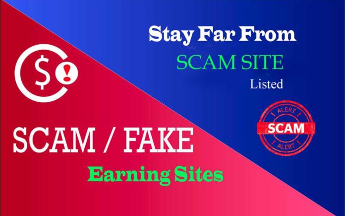 Scam Earning Sites List